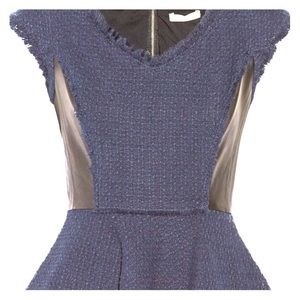 Rebecca Taylor Tweed and Leather Peplum Top